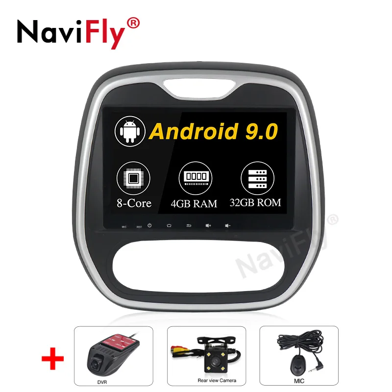 NaviFly Android 9,0 Восьмиядерный 4 Гб ОЗУ 64 Гб ПЗУ автомобильный мультимедийный плеер автомобильные аксессуары для Renault Captur clio samsung 2011 - Цвет: 64G camera DVR