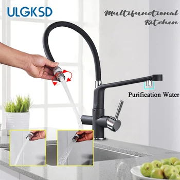 

Purification Kitchen Faucet Pure Water Filter Crane 360 Rotation Purification Mixer Tap Hot Cold Spray Stream Mode Faucet