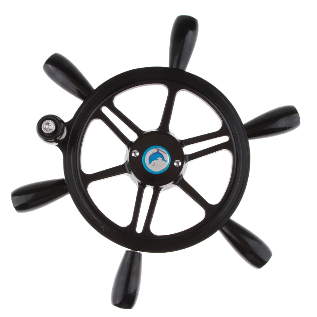 Универсальный Винтаж 6 спиц традиционный корабль рулевое колесо 3/4 дюймов вал с ручкой-15 дюймов/38 см(диаметр)-черный