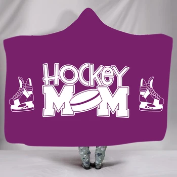 

Custom DIY Print Throw Hooded Blanket Hockey Player Formes Winter Sports Hobby Design Warm Microfiber Blanket