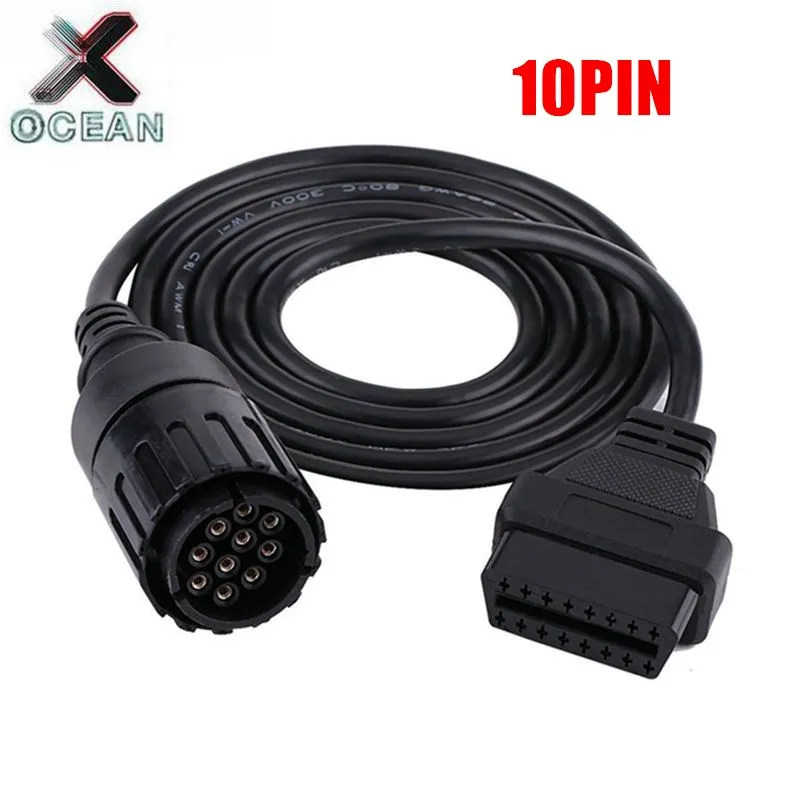 Кабель диагностический OBD 10Pin папа-папа OBD2 16Pin Мама для BMW ICOM A2 D 10 Pin адаптер