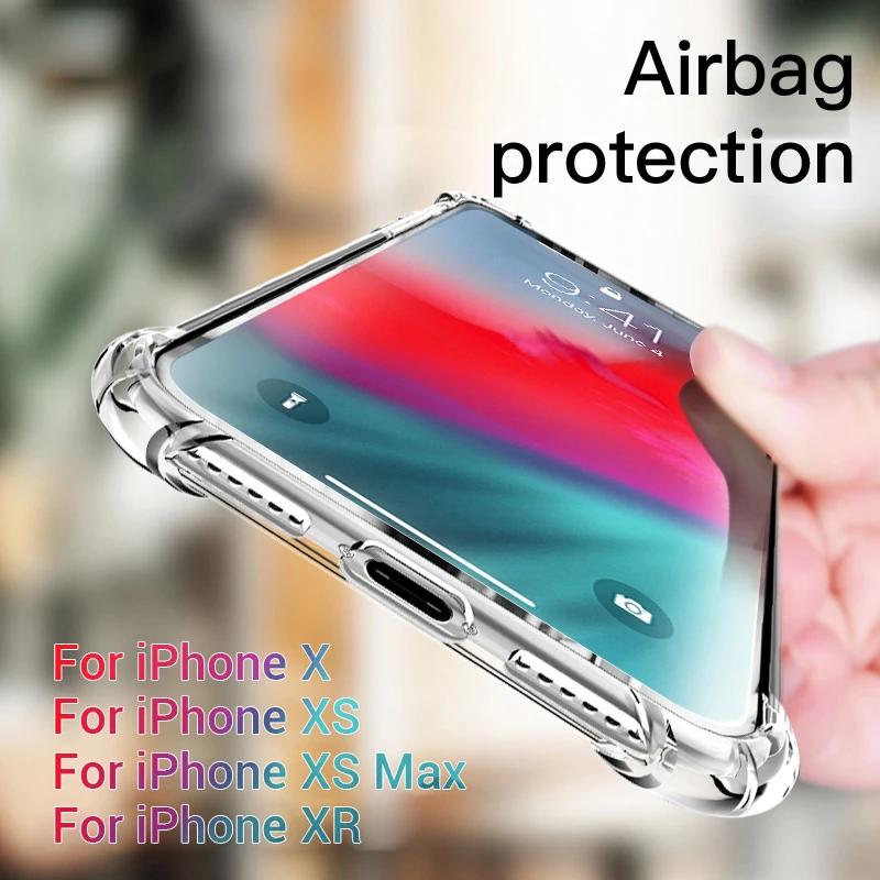 Ударопрочный чехол для iPhone X XS XR XS Max 8 7 6 6S Plus 5 S SE 7Plus телефонный чехол из прозрачного силикона чехол для iPhone 11 Pro Max