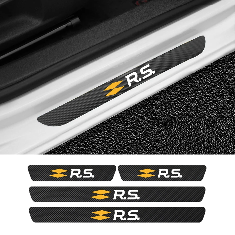 Car-Styling Carbon Fiber Vinyl Door Threshold Stickers for Renault koleos duster megane 2 logan renault clio CAPTUR Accessories