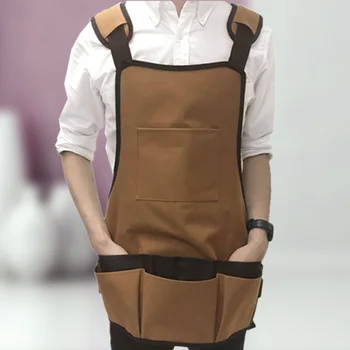 

Men Women Garden Tool Apron Canvas Apron with Multi-Pockets for Garden Workers Cleaner