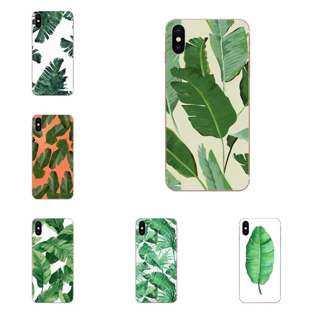 

For Xiaomi Redmi Mi 4 7A 9T K20 CC9 CC9e Note 7 9 Y3 SE Pro Prime Go Play Soft Covers Green Tropical Banana Leaves