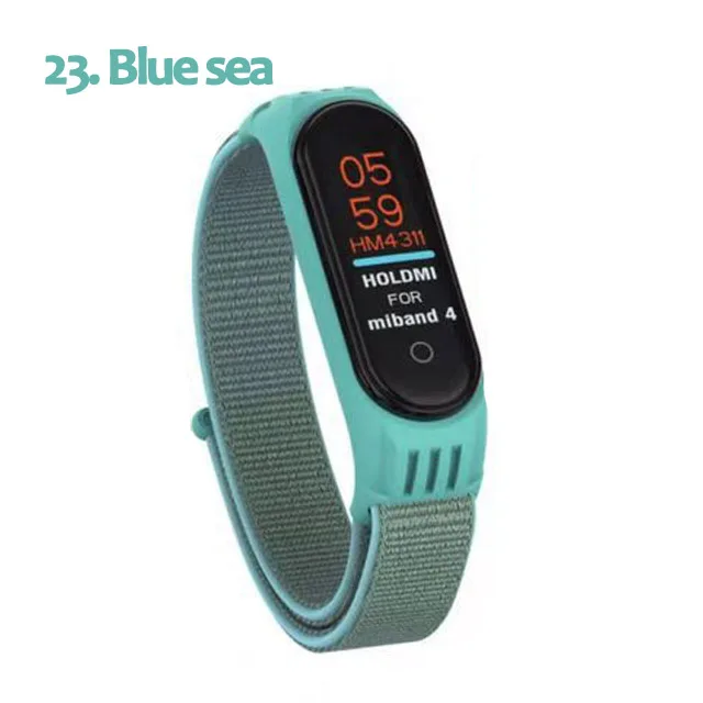 Нейлоновый ремешок для xiaomi mi band 4 ремешок браслет NFC умные часы замена xiaomi mi band 3 цветной Ремешок Браслет против потери - Цвет ремешка: 23