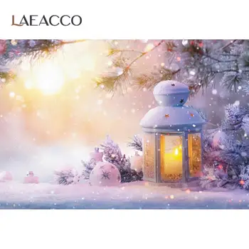 

Christmas Snow Pine Tree Polka Dots Scenery Star Old Lantern Photo Backdrop Photography Background Photocall For Photo studio