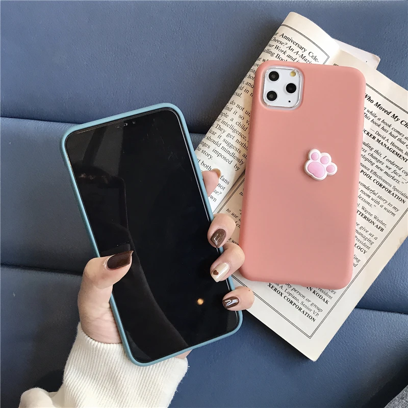 Мягкий силиконовый чехол для iPhone 11 Pro X XR Xs Max 6 6s 7 8 Plus, милый 3D мультяшный динозавр слон кошка мышь коготь