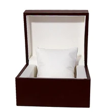 Модные деревянные винно-красные окрашенные коробки для часов с наволочкой чехол наручные часы браслет один слот Дорожный Чехол 11x10x7cm