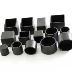 4Pcs Round/Square/Rectangle/Oval Rubber Silicone Caps Table Foot Cover Black Furniture Desk Chair Legs Protection