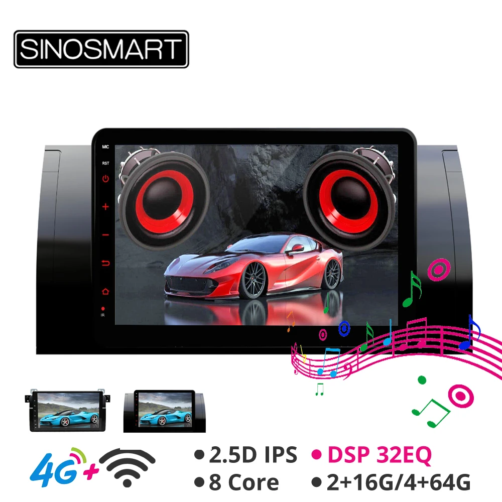 

Sinosmart 10.25 inch Android 8.1 Car GPS Navigation Radio for BMW X5(E53) 5 Series (E39) E46 2000-2006 2Din 2.5D IPS/QLED Screen