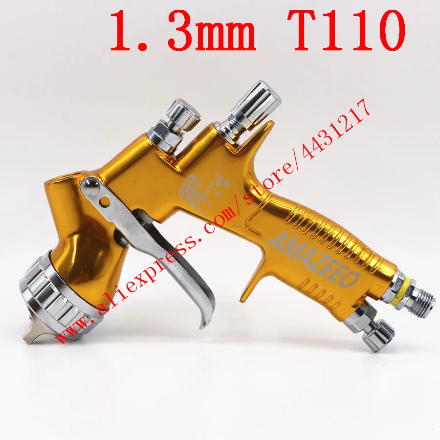 Golden T110 1.3mm Высококачественный Профессиональный Gti pro lite Золотой Краскораспылитель TE20/T110 1,3 мм 1,8 мм сопло на водной основе распылитель краски - Цвет: Golden T110 1.3mm