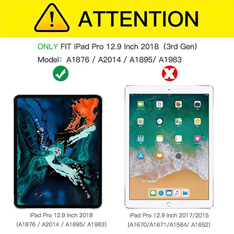 Ультратонкий чехол из искусственной кожи для Apple iPad Pro 12,9 Funda Smart Cover для iPad 12,9 дюймов чехол с поддержкой зарядки+ пленка+ ручка