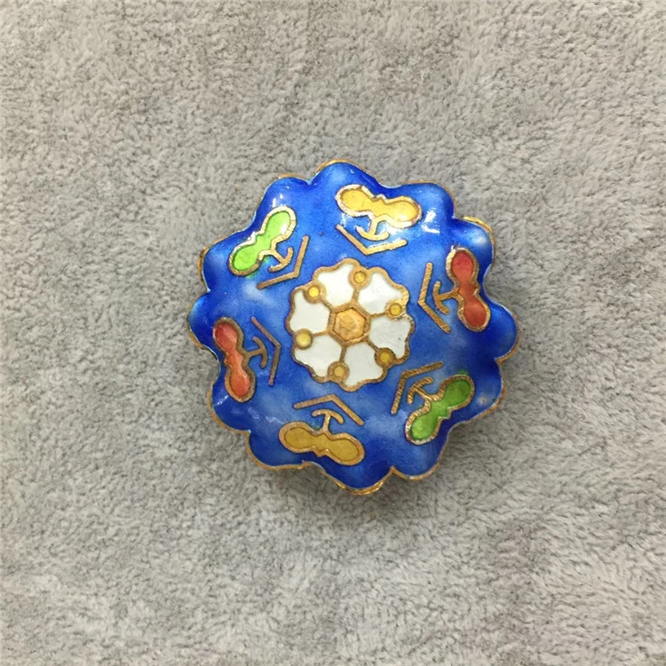Handcrafted Colorful Enamel Filigree Large Loose Bead Chinese Cloisonne Copper Accessories DIY Jewelry Making Necklace Pendants
