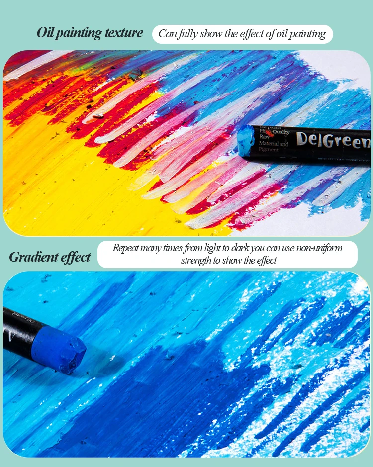 Delgreen-Soft Oil Pastel Crayon Stick, de Cor