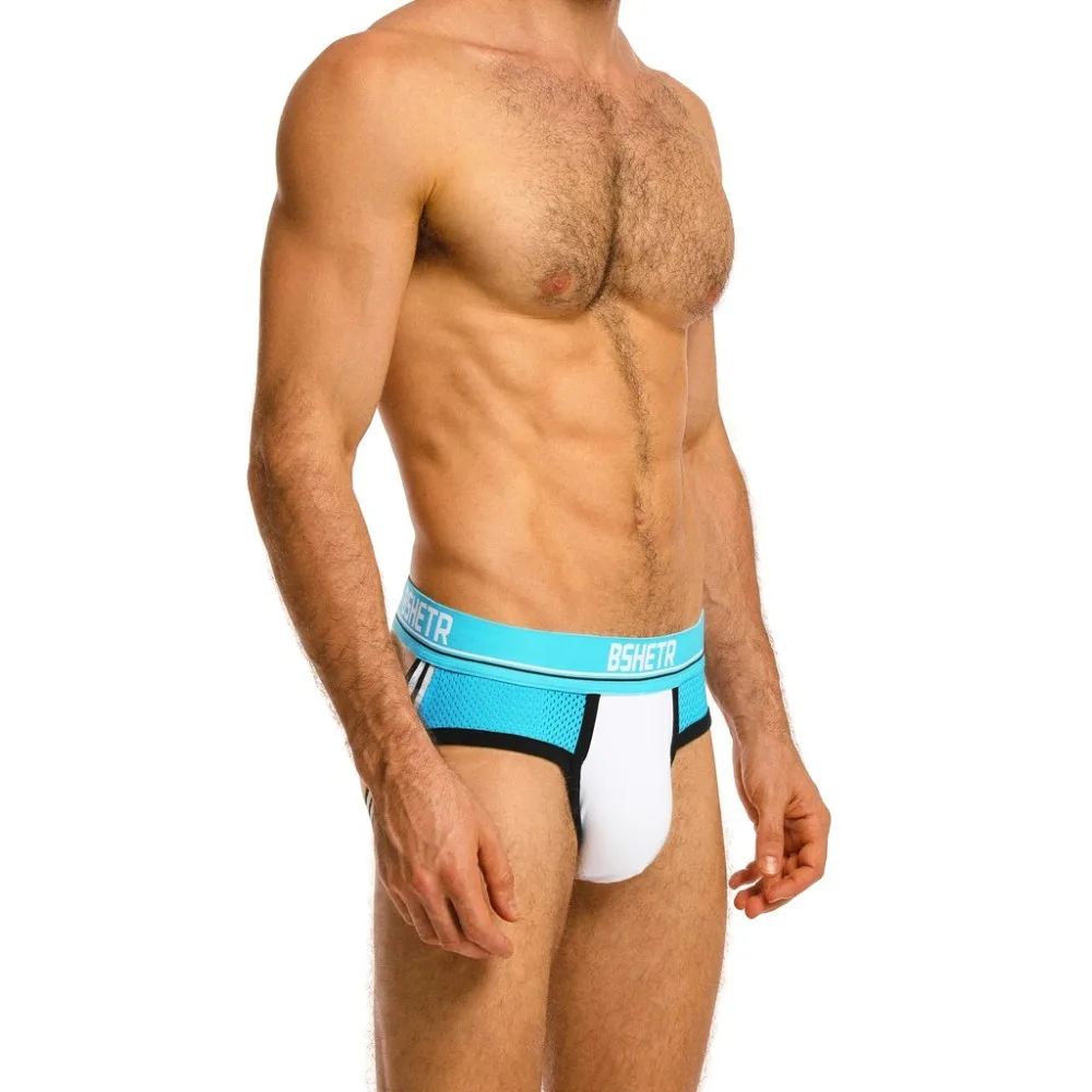 5Pcs Men's swimming briefs sexy men's underpants transparent jersey swimming trunks maillots de bain homme 20J6 (2)