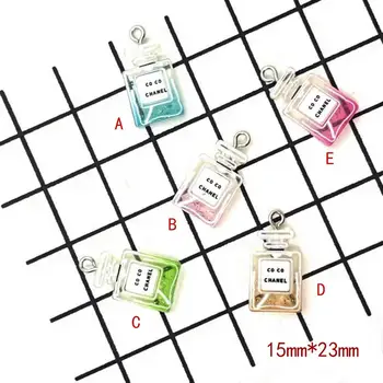 

10pcs 15*23mm Kawaii Resin Perfume Bottle Charms Pendants For DIY Decoration Earrings Keychains Fashion Jewelry Accessories