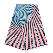 Полиэстер Африканский нигерийский настоящий голландский воск розовый и небесно-голубой цвет печати ткани 6 ярдов \ Лот восковая ткань