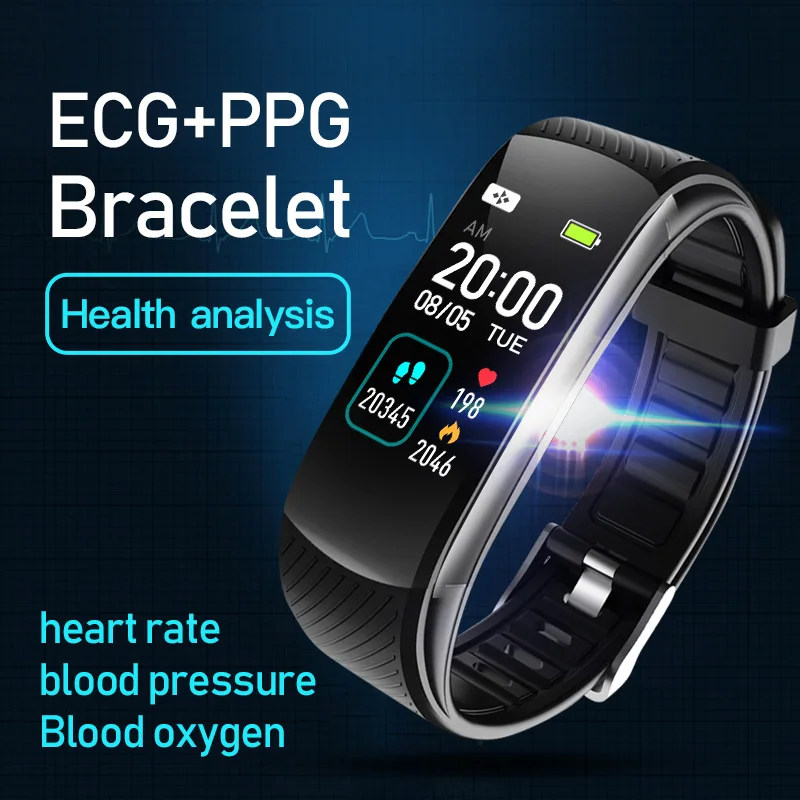 

C16 bluetooth bracelet ECG + PPG blood oxygen heart rate intelligence bracelet alerted to sleep