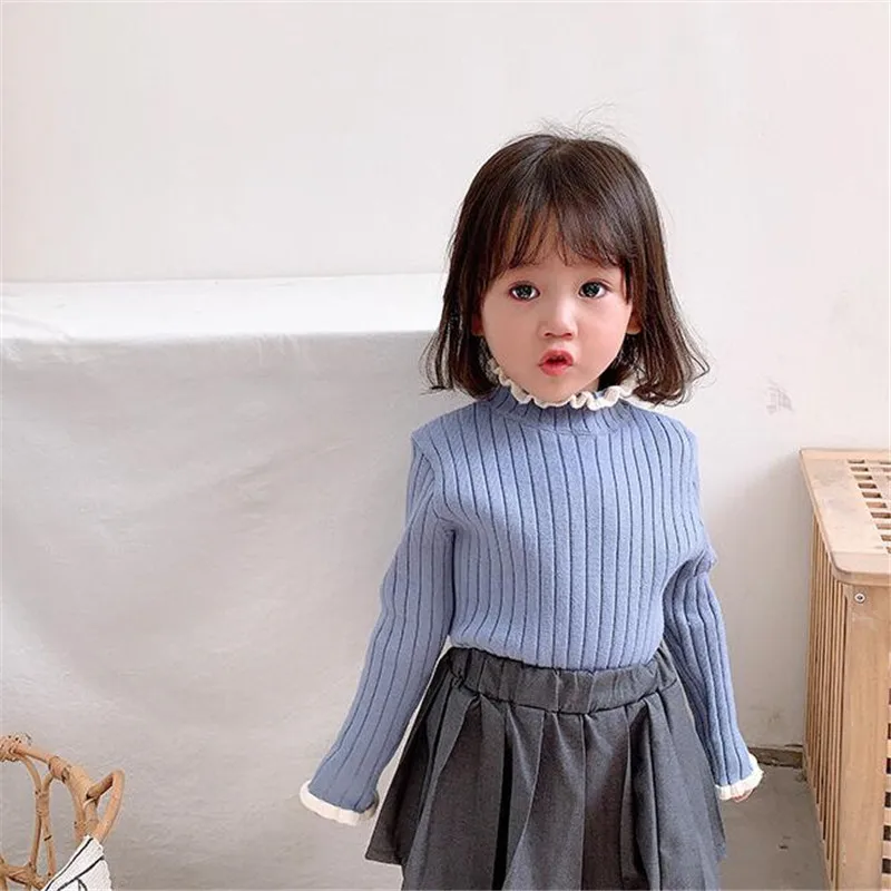 

Kids Sweater for Girl Winter Clothes Long Sleeve Knitted Turtleneck Sweaters Pullover Top Autumn Children Sweater 1-7 Years
