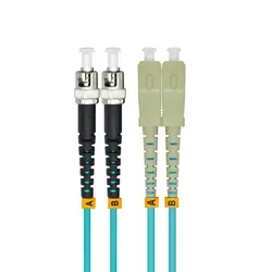 Внутренний бронированный 100 метров SC-ST дуплекс 10 гигабит 50/125 многомодовый волоконно-оптический кабель OM3 Aqua 10GB SC патч-корд перемычка