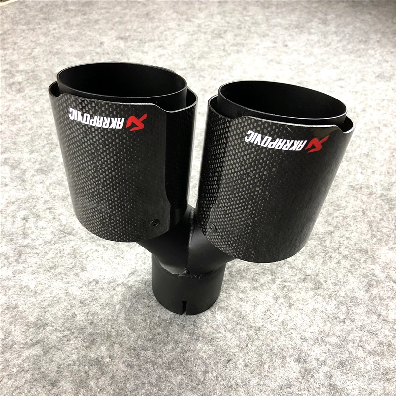 Один кусок Y Стиль Akrapovic карбоновый выхлопной двойной конец трубы авто Универсальный двойной выхлопной глушитель трубы наконечник