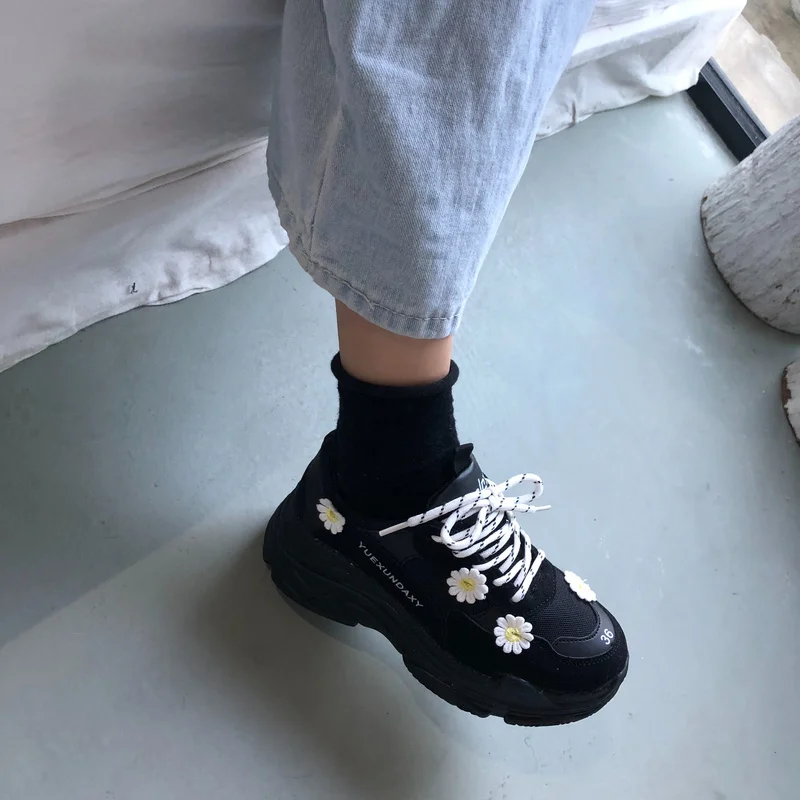 Популярные повседневные кроссовки Женская мода Вулканизированная обувь на шнуровке кроссовки корзина массивная женская обувь на плоской подошве красовки H1-93