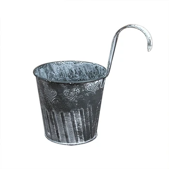 

Handicraft vintage metal flower barrel flower with hooks Hanging flower artificial flower barrel