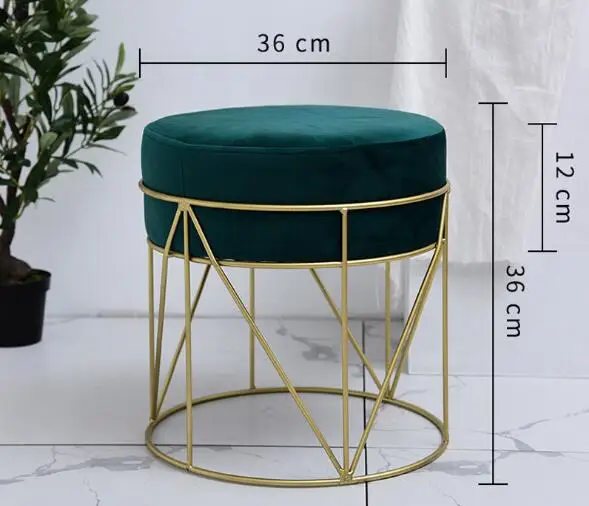 Dark Green Модный креативный маленький табурет, табурет для обуви, мебель для спальни, табурет, стул для макияжа, Диванный табурет, круглый табурет - Цвет: Dark Green