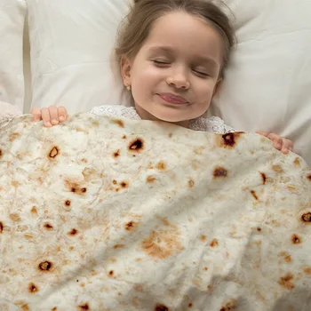 

New Mexican Burrito Blanket Pancake Blanket Flannel Round Blanket Throw Picnic Blanket for Kids