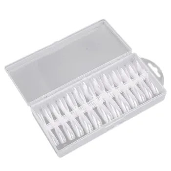 

260Pcs Skin Tone Crease Free Nail Plate Complete With Long Ballet Trapezoidal Nail(Transparent)