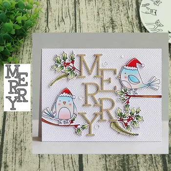 

Metal Cutting Dies MERRY for Scrapbooking Steel Craft Die Cut Embossing Paper Card Album Stencil