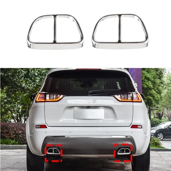 

Car Accessories Exhaust Tail Pipes Decoration Frame Tail Throat Pipe Modified Cover Trim for Jeep Cherokee 19+ Stainless Steel