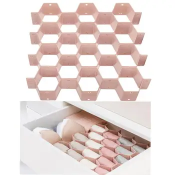 

Honeycomb Drawer Organizer DIY Honeycomb Closet Organizer Drawer Dividers Plastic Partition Cabinet Pink 1Set