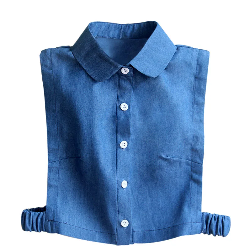 Женская Съемная рубашка с имитацией воротника, джинсовый свитер с имитацией воротника, алмазная кристальная жемчужина, ковбойская рубашка
