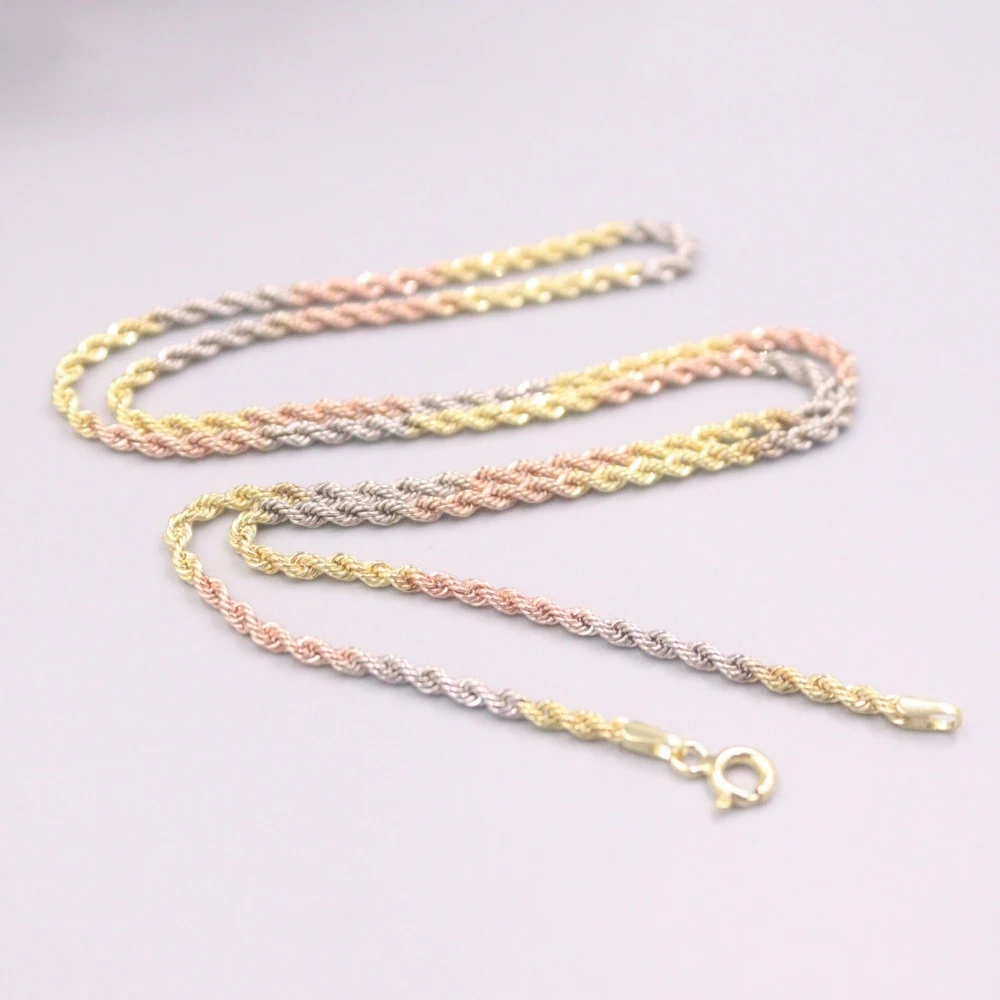 Pure 18K Multi Tone Gold Chain Lucky 