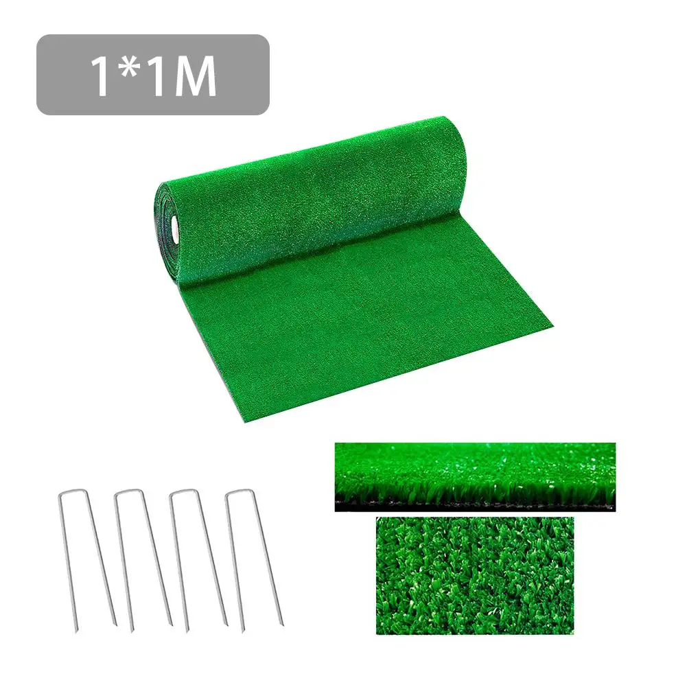 1 х 1 м/1 х 2 м Искусственный мох дерн многоразмерная синтетическая дренажная трава с 4 стальная заклепка зеленый искусственный газон Придверный коврик - Цвет: 1x1m 4 nail