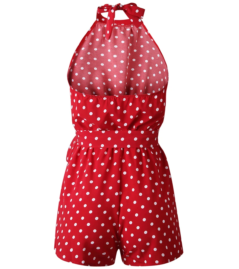 2020 Bohemian jumpsuit women summer print beach women playsuit wave point sleeveless backless sexy short ladies rompers DR282 (15)