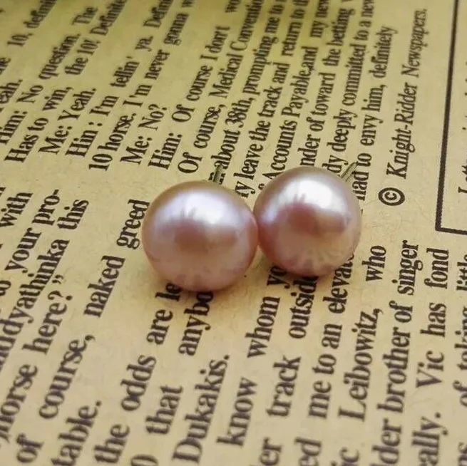 charmingpair of 9-10mm south sea lavender pearl stud earring 925s | Украшения и аксессуары