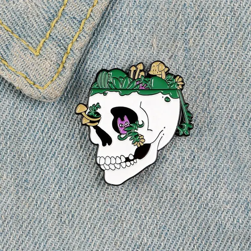 Summer Fresh Collection Enamel Pins Skull Brooches Bag Clothes Lapel coward | Украшения и аксессуары