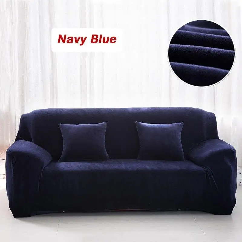 Navy Blue Растягивающиеся чехлы для диванов секционные эластичные чехлы для диванов для гостиной, чехлы для диванов в форме L, чехлы для диванов на одно/два/три сиденья - Цвет: Navy Blue