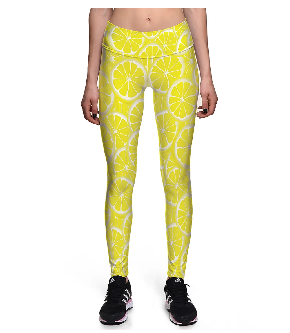 Workout leggings Slim Butterfly Daisy Leaf Lemon Digital Print Leggings Women Sporting Pants Fashion Womens Fitness Leggings
