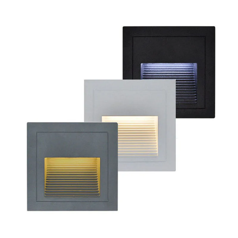 

JLAPRIRA 85X85Mm Outdoor Led Footlight Embedded 3W Waterproof Stair Step Light