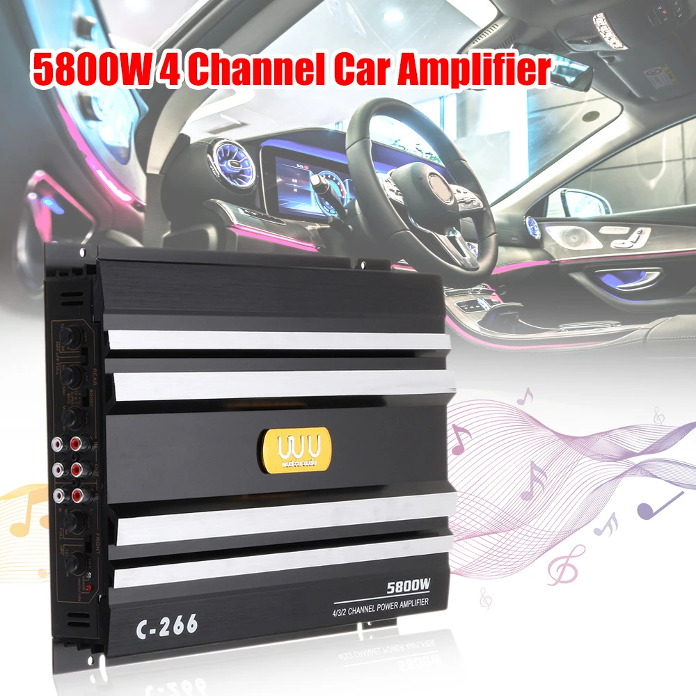 5800W 4 канальный автомобильный усилитель Динамик усилитель автомобильный Мощность стерео усилитель Авто Аудио Мощность автомобильный усилитель звука усилитель
