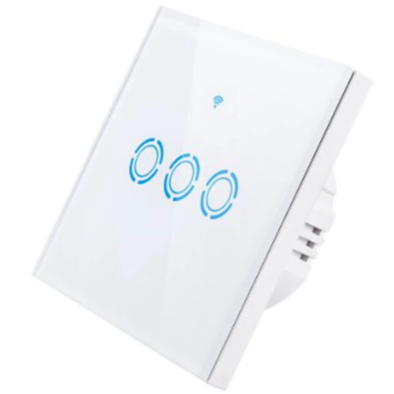 

Wifi Smart Switch Alexa Voice Control European Standard 3 Way Zero Fire App Remote Control Wireless Switch