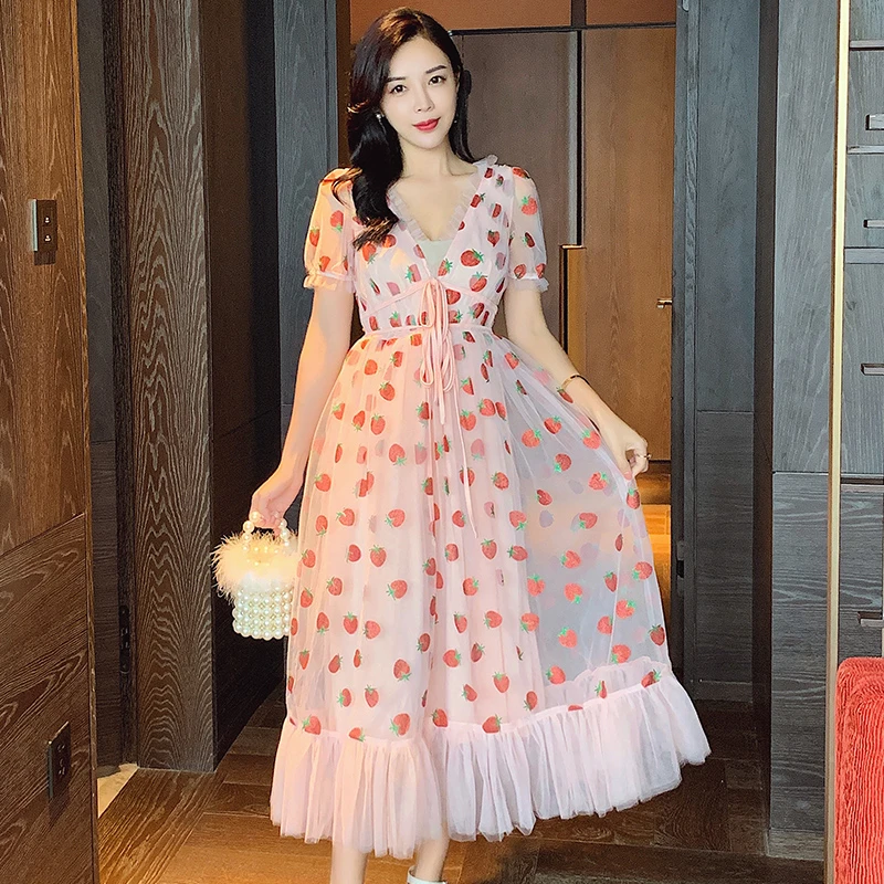 v neck lace dress with sleeves