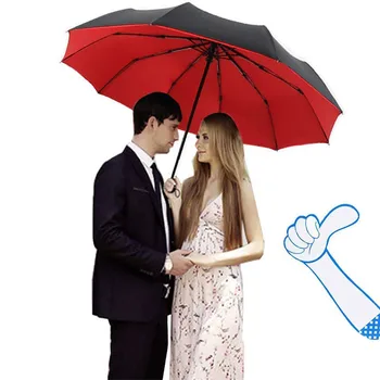 

3Folding Fully automatic Wind resistance Umbrella Rain Women Double Umbrella cloth The New Business Fashion Outdoor Male Parasol