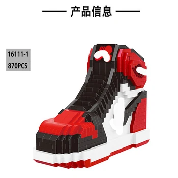 

AJ Legoed building block shoes compatible with Chicago black red toe lightning AJ peripheral sneaker toy gift A gift for a boy