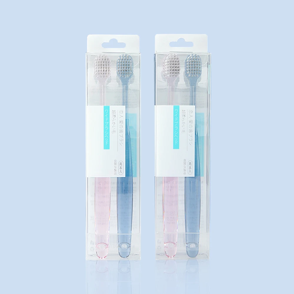 

Couple 2pcs/set Deep Cleaning Toothbrush Dental Care Toothbrush Oral Hygiene Medium Slim Bristles Toothbrush For Adult Lovers