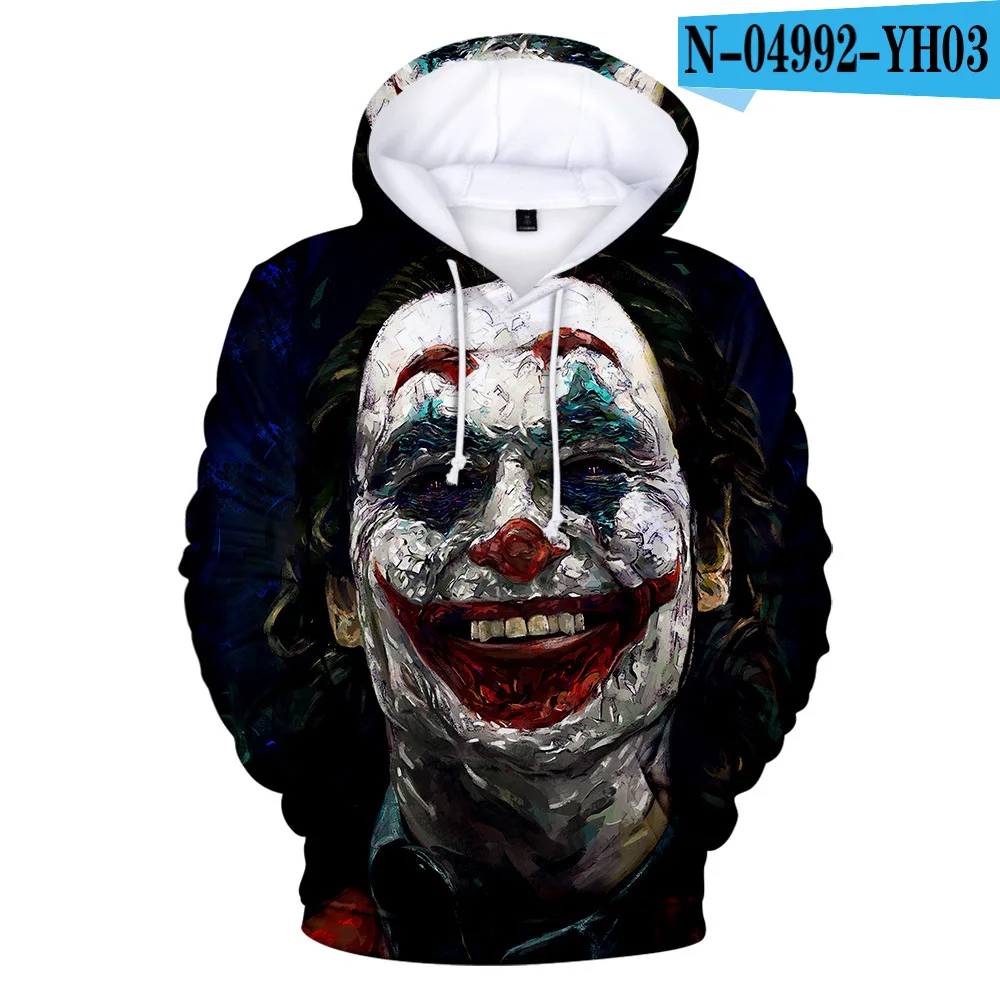 Белый It Chapter 2 Hoddie размера плюс 3D Галстук окрашенный Джокер мужские толстовки кофты Sudadera Hombre Con Capucha круглый вырез 4XL - Цвет: 8